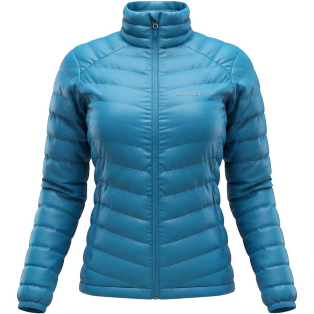 Marmot Puffer Jacket Women Small Turquoise Blue 700 Fill Down Lightweight